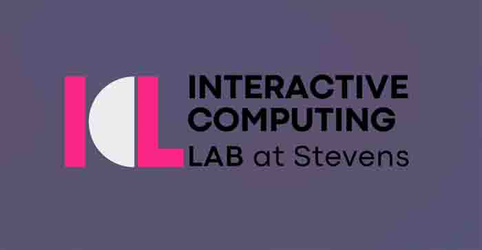 Logo shows vivid pink letters 'I' and 'L' with a white semicircle between them, resembling the letter 'C.' It says 'Interactive Computing at Stevens' 